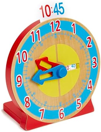 Melissa Doug Turn Tell Wooden Clock Red 1
