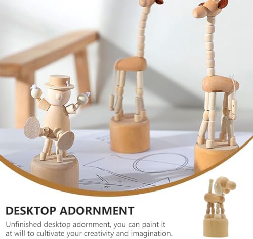 3Pcs Wooden Finger Puppets for DIY Crafts and Decor