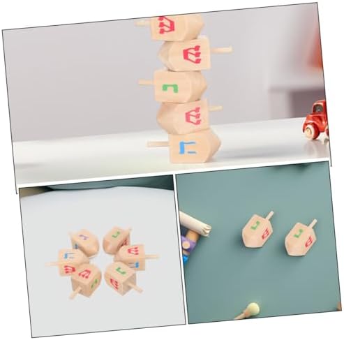 Vaguelly Hanukkah Decorations Wooden Gyroscope Toys for Babys Party