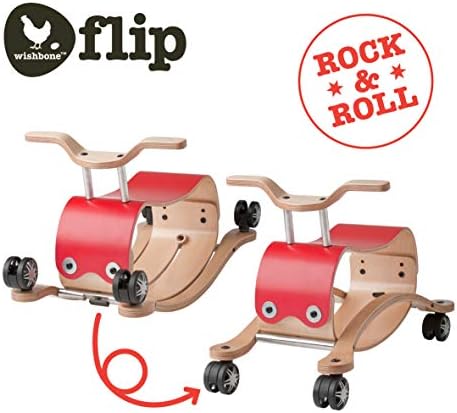 Wishbone Flip 2in1 Wooden Rock Roll Toy Red 1