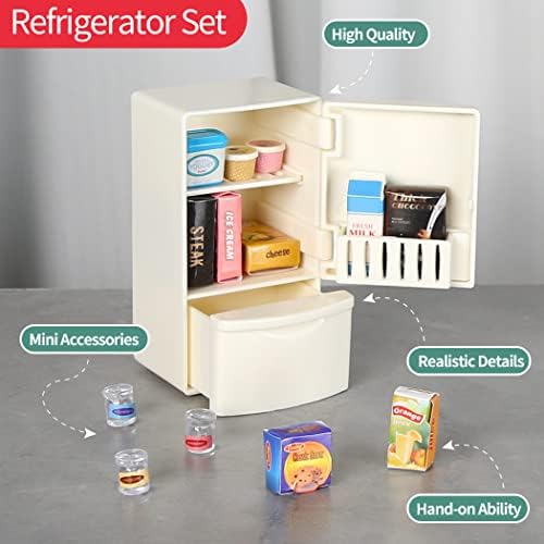 TAKIHON Dollhouse Furniture Kitchen Bathroom Set for Kids