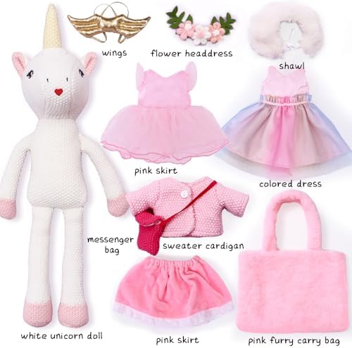 Toylink Unicorn Doll Stuffed Animal Toy Set for Girls