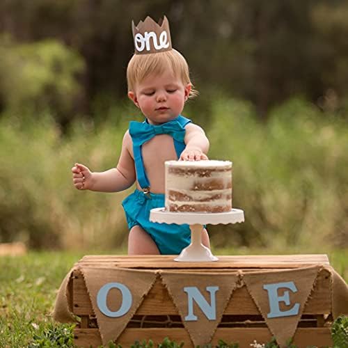 1st Birthday Mini Wood Crown Hat for Boys - Woodland Smash Cake Crown