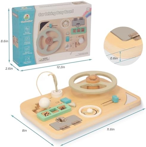Montessori Busy Board for Toddlers 1-3 Years Old