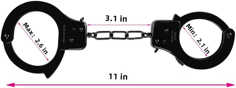 Finduat Metal Handcuffs with Keys Black