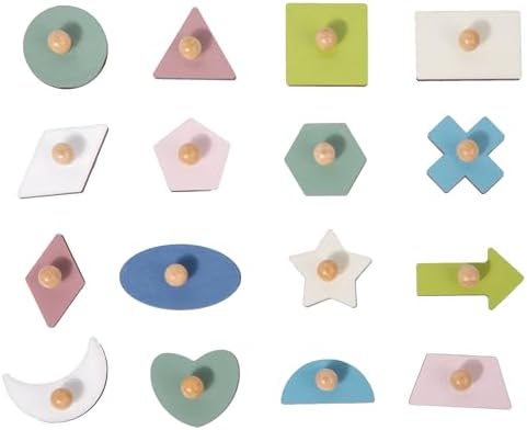 Adena Montessori 16 Piece Wooden Shape Peg Puzzle 1
