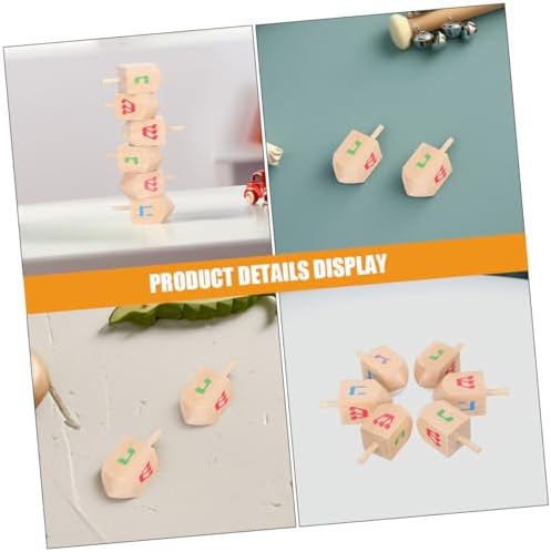 Vaguelly Hanukkah Decorations Wooden Gyroscope Toys for Babys Party