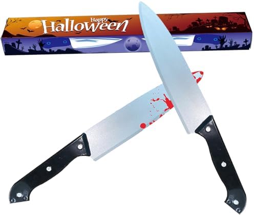 2Pcs Halloween Fake Knife Prop Realistic and Safe