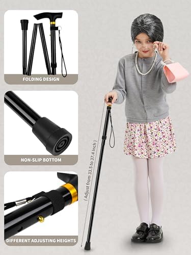 Gnodio Old Lady Costume for Kids 100 Days School