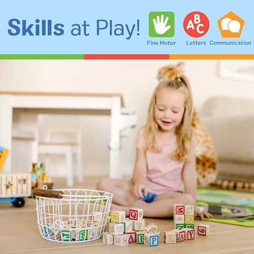 Melissa Doug Deluxe Wooden ABC123 Blocks Set 50 pcs 1
