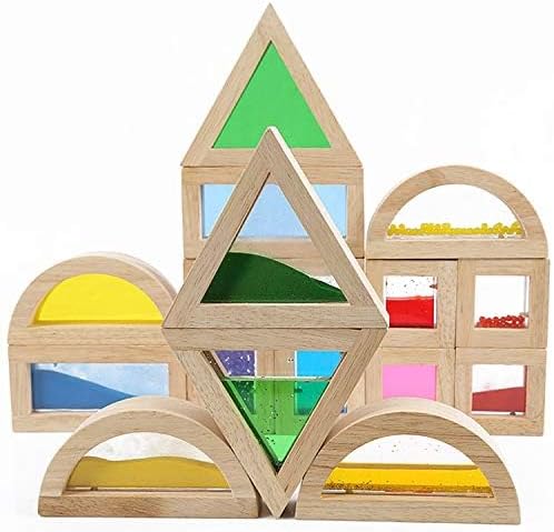 Kvintes Large Wooden Rainbow Blocks 16 Pcs Set