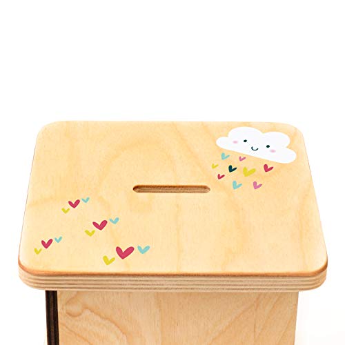 BloomOwl Wooden Piggy Bank - Personalized Unicorn Doodle Gift