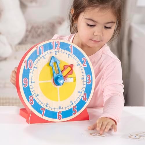 Melissa Doug Turn Tell Wooden Clock Red 1