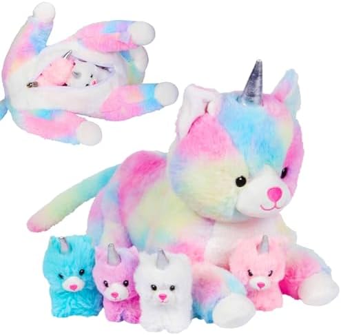 PixieCrush Unicorn Cat Plushie - 5x10x8 Inches