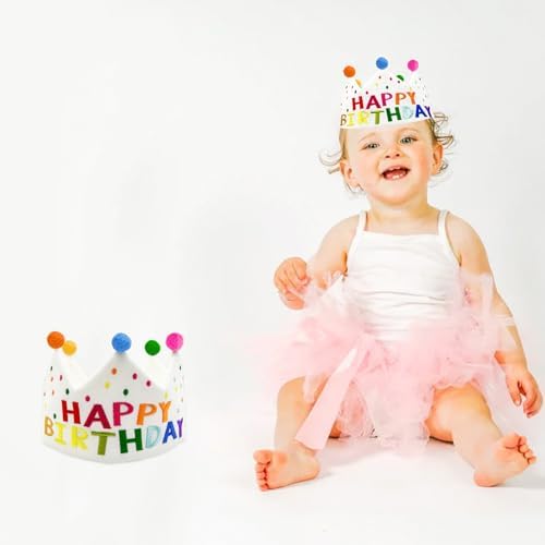Meygajoe Hand Embroidered Birthday Crown for Kids and Babies