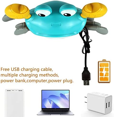 Crawling Crab Baby Toy with Sensors and Lights Green