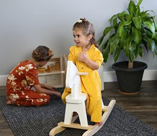 AmishToyBoxcom Wooden Rocking Horse Toddler Ride-On Toy