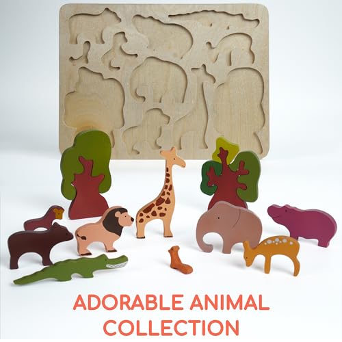 Chippi Co Wooden Peg Puzzles for Toddlers 1-3