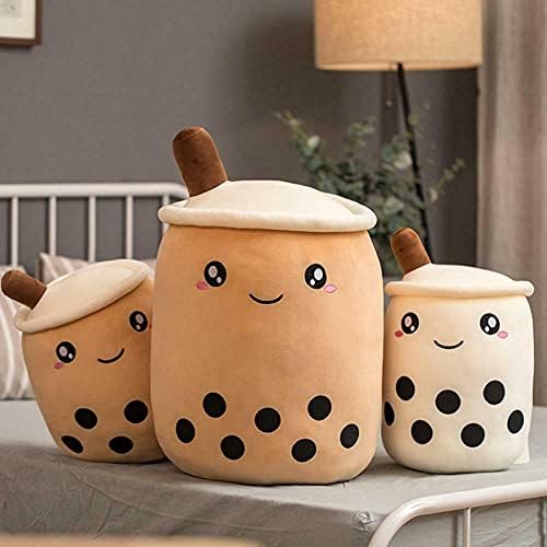 Cute Boba Plush Pillow for Kids Soft Hugging Stuffed Toy