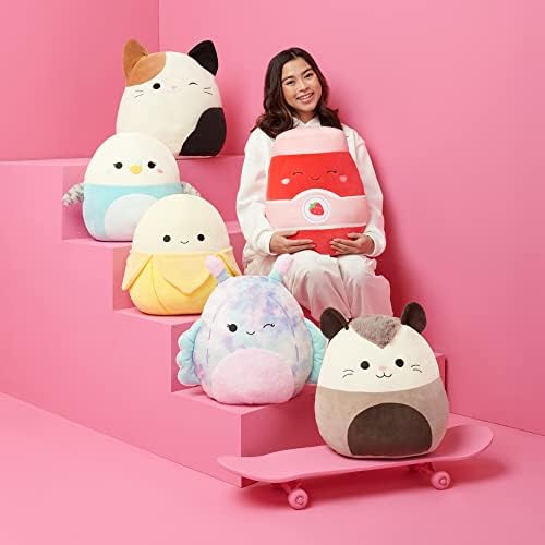 Squishmallows Original 14in Laura Pink Tabby Cat Holding Cupcake