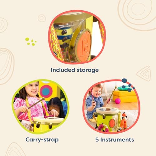 B toys Musical Instruments For Kids Portable Drum Set