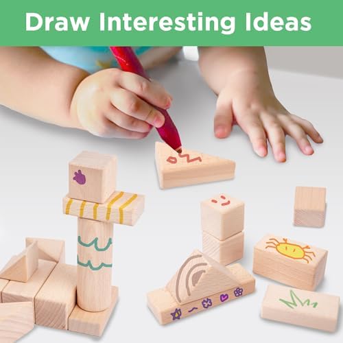 iPlay iLearn Wooden Block Set for Kids 3