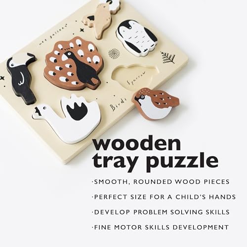 Wee Gallery Bugs Wooden Puzzle Tray for Kids Age 2-4