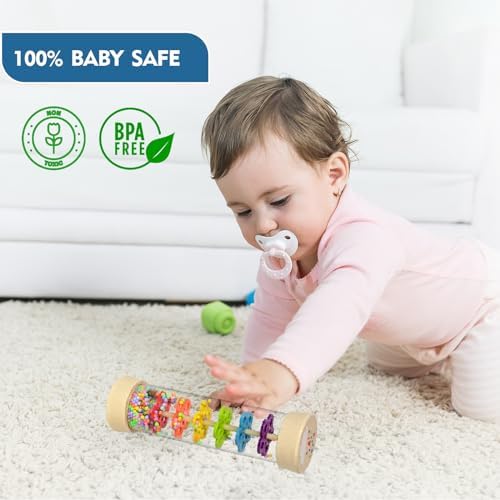 GRESEESM Rainstick Musical Toy for Babies 6-12 Months