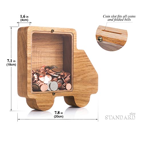 Wooden Piggy Bank Truck for Kids and Adults