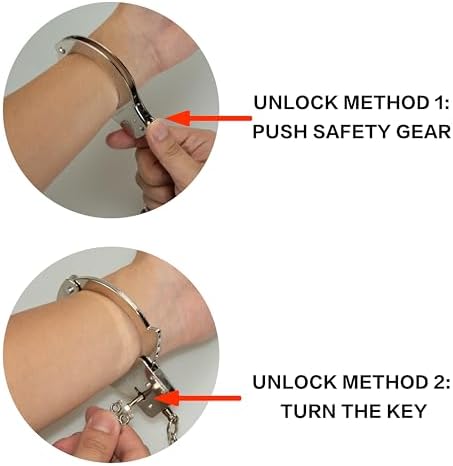 HOHAJIU Toy Metal Handcuffs with Keys 1