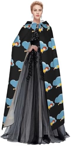 Little Girl on Clouds Prints Hooded Cloak for Halloween