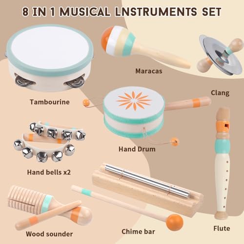 Aliex 8 in 1 Montessori Musical Toy for Toddlers 1-3