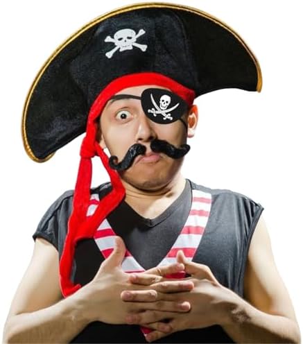 D-Fokes Pirate Captain Costume Cap with Eye Patch
