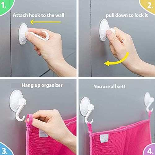 Comfylife 2-Pack Mesh Bath Toy Organizer with 8 Strong Hooks