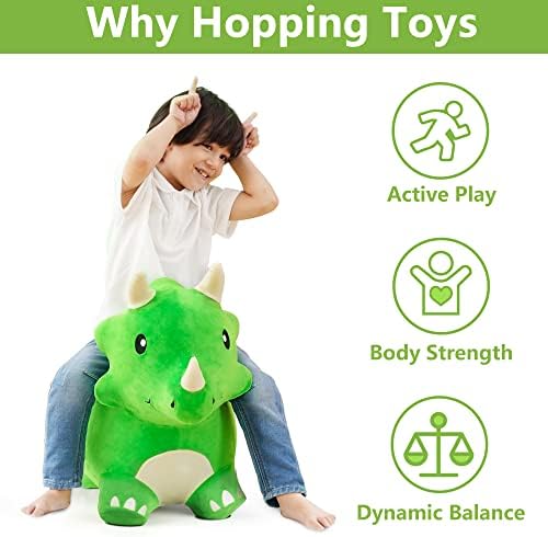 iPlay iLearn Bouncy Dinosaur Hopper Toy for Kids