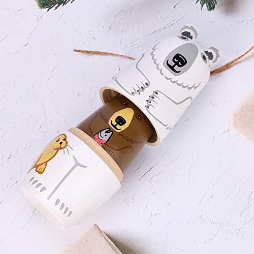 Yoption 5Pcs Bear Matryoshka Nesting Dolls Set