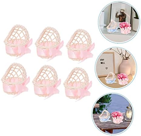 Vaguelly 6pcs Mini Wicker Baskets for Dollhouse Decor 1