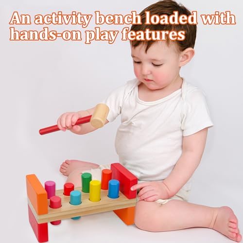 Hidoggy Wooden Hammer Toy for Toddlers 1-3