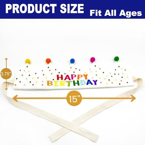 Meygajoe Hand Embroidered Birthday Crown for Kids and Babies