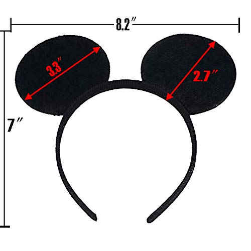 Set of 24 Mouse Costume Fabric Ears Headband Bow