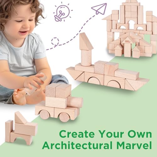 iPlay iLearn Wooden Block Set for Kids 3