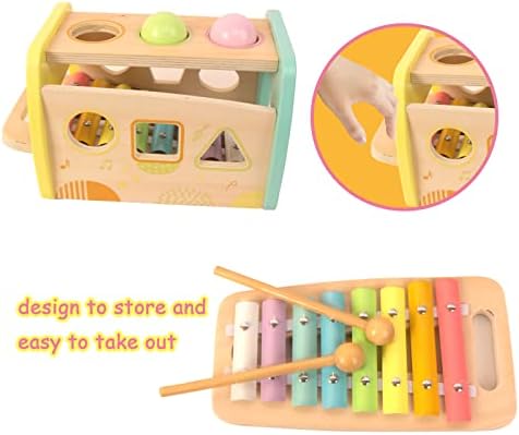 WOODENFUN Hammering Toy Educational Xylophone Shape Sorter for Toddlers