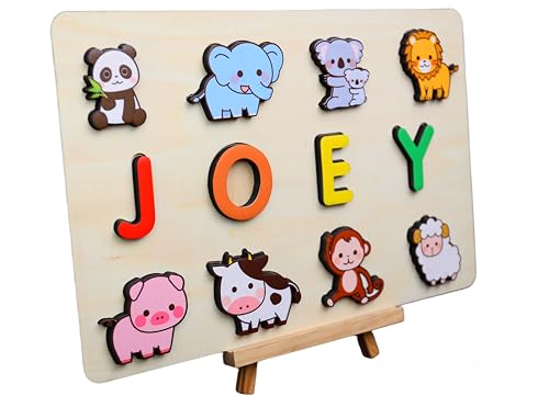 Vnque Personalized Wooden Name Puzzles for Kids