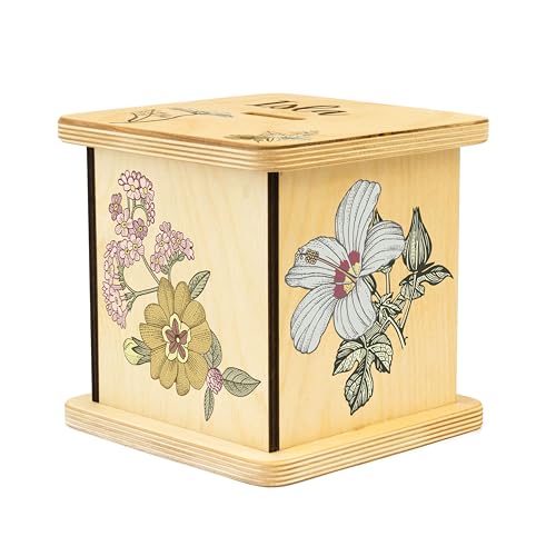 BloomOwl Wooden Piggy Bank Personalized for Kids and Adults