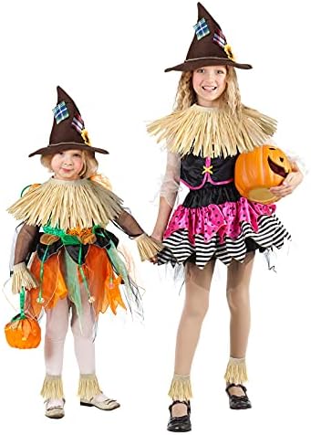 SATINIOR 6-Piece Scarecrow Costume for Kids