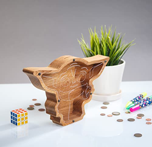 Wood Piggy Bank Alien Montessori Kids Money Box