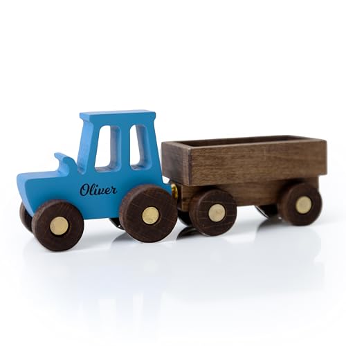 Personalized Wooden Tractor With Name For Kids