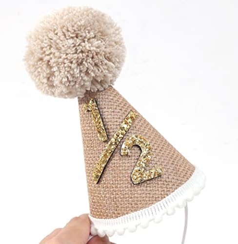 WAOUH Half Birthday Baby Hat - Glitter Crown for 6 Month Celebrations