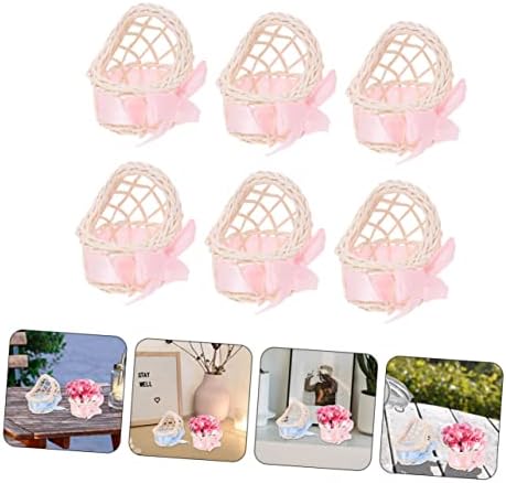 Vaguelly 6pcs Mini Wicker Baskets for Dollhouse Decor 1