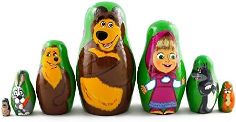 Bear Nesting Dolls Set 7pcs - Handmade Home Decor